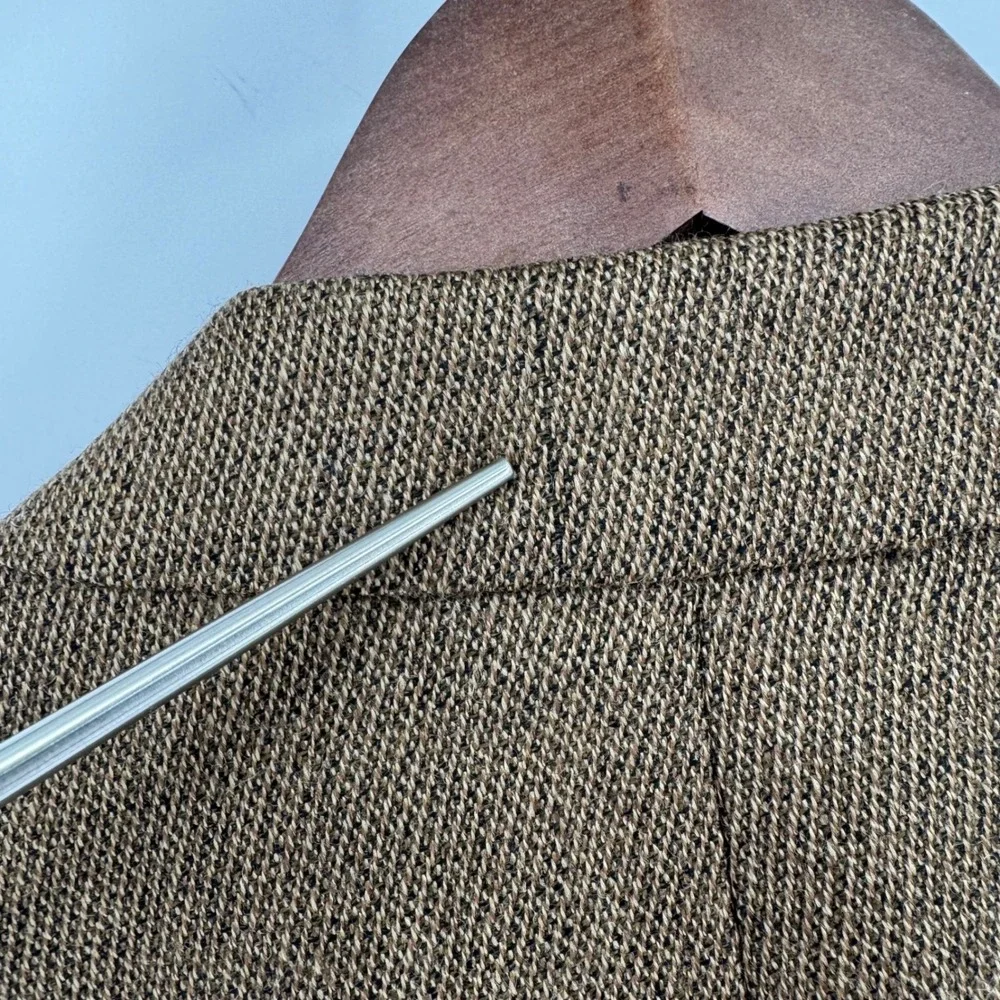 Ralph Lauren Blazer Mens 40R Brown Wool 2-Button Textured Sport Coat Canada Made